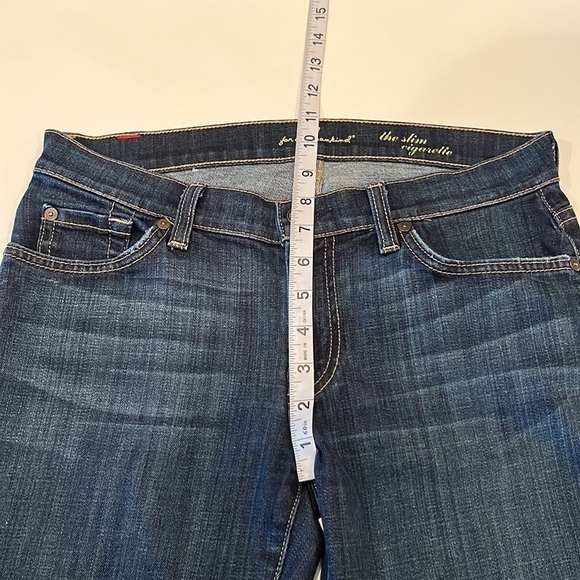 7 For All Mankind The Slim Cigarette Mid Rise Size 28 - Picture 5 of 16